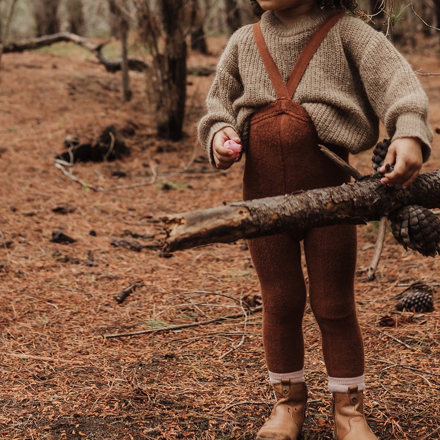 Silly Silas Cinnamon Teddy Warmy Footless Cotton Tights