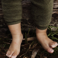 Silly Silas Olive Teddy Warmy Footless Cotton Tights