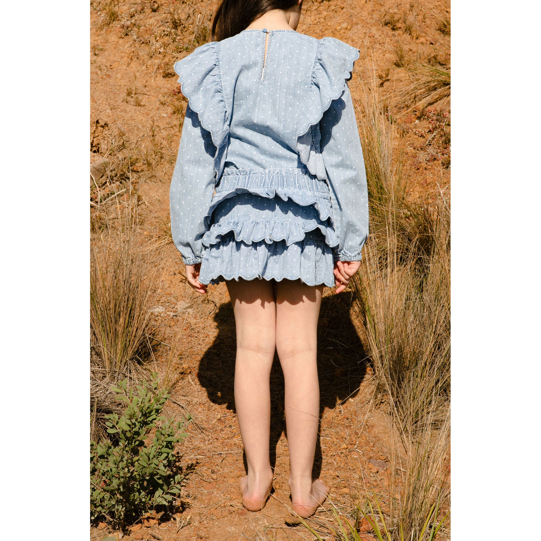 Steph Spotty Chambray  Skirt