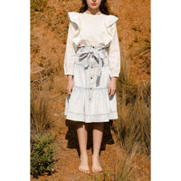 Steph Denim Tiered Belt Tie Skirt