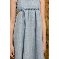 Steph Spotty Chambray Scallop Dress