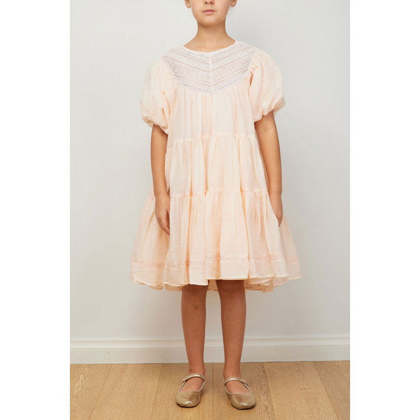 Petite Amalie Peach Crissy Lace Dress