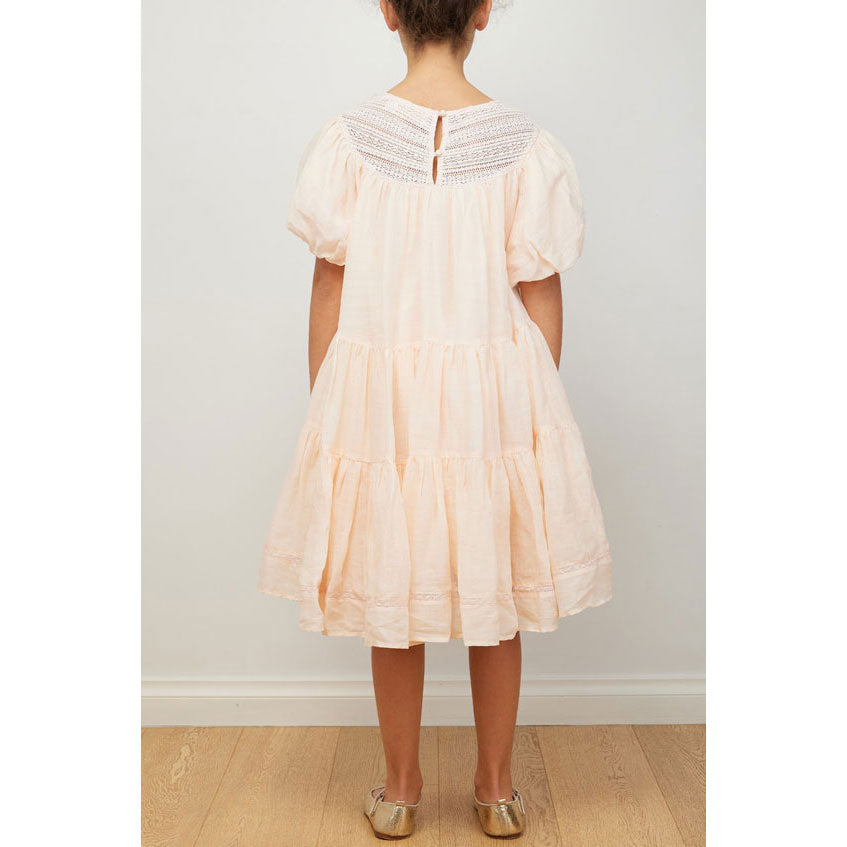 Petite Amalie Peach Crissy Lace Dress