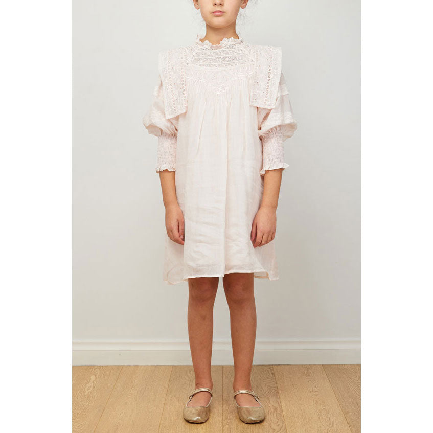 Petite Amalie Pale Pink Heirloom Smock Dress
