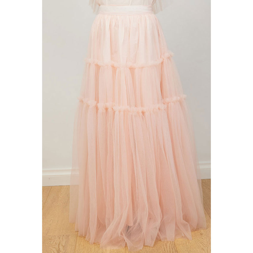 Petite Amalie Pale Pink Long Tulle Skirt