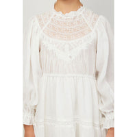Petite Amalie White Long Heirloom Dress