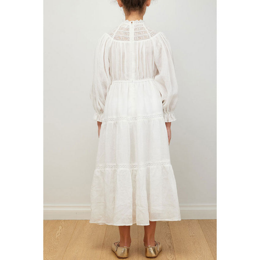 Petite Amalie White Long Heirloom Dress
