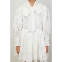Petite Amalie White Daisy Embroidered Skirt
