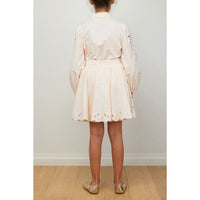 Petite Amalie Peach/White Camilla Embroidered Linen Shirt