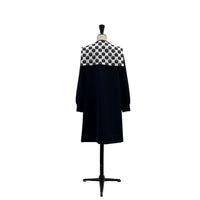 Lemoniez Navy Crepe Squared Collar Marina Dress