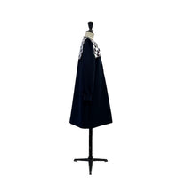 Lemoniez Navy Crepe Squared Collar Marina Dress