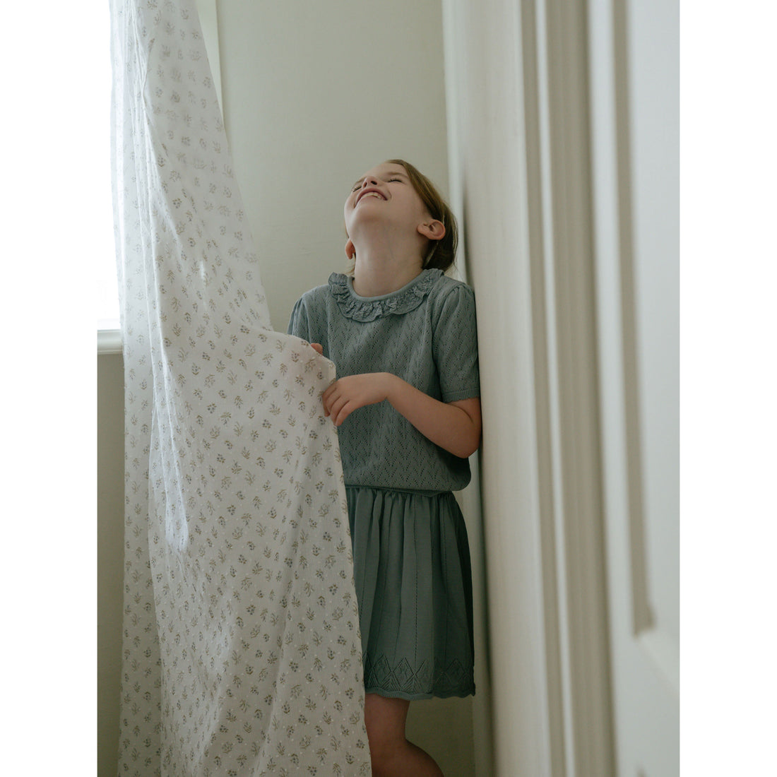 Louisiella Novella Knit Skirt- Blue
