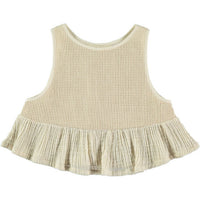 Belle Chiara Ecru Mesh Cototn Oversized Vest