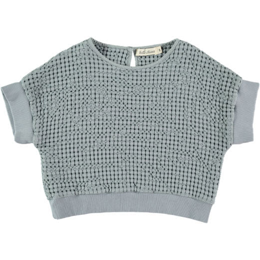 Belle Chiara Blue Jaquard Cotton Oversized Sweatshirt