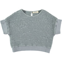 Belle Chiara Blue Jaquard Cotton Oversized Sweatshirt