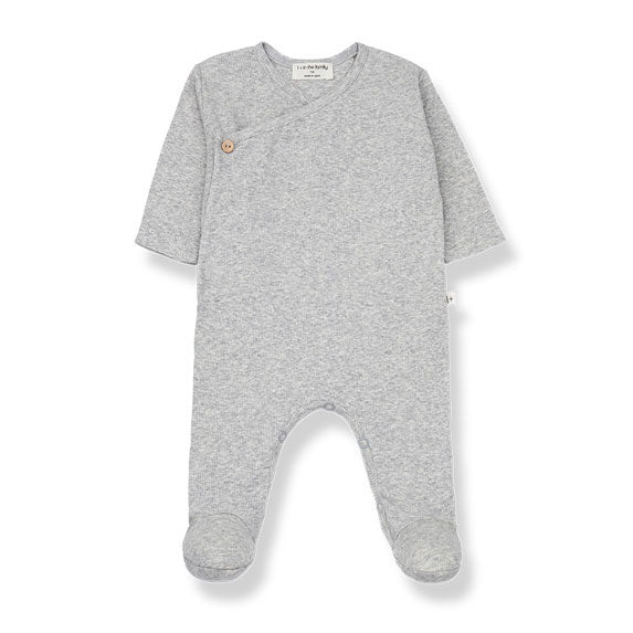 1+ In The Family footies 1+ In The Family Grey Footed Corina Jumpsuit