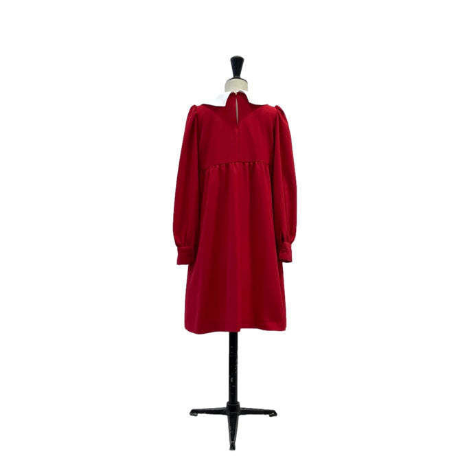 Lemoniez Red Crepe collar Foxtrot Dress