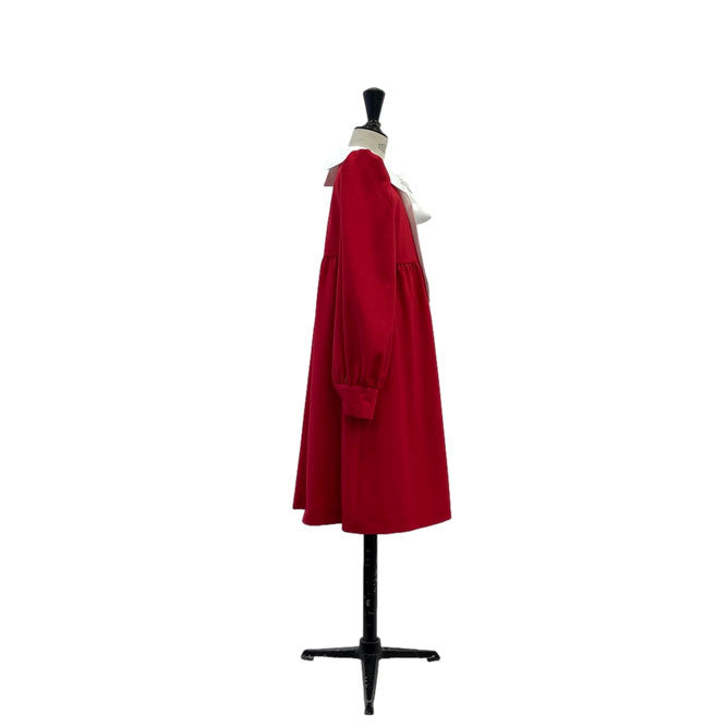 Lemoniez Red Crepe collar Foxtrot Dress