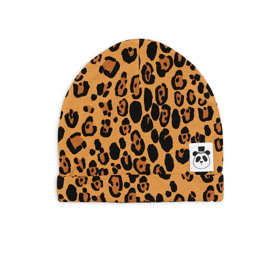 Mini Rodini Beige Basic Leopard Beanie