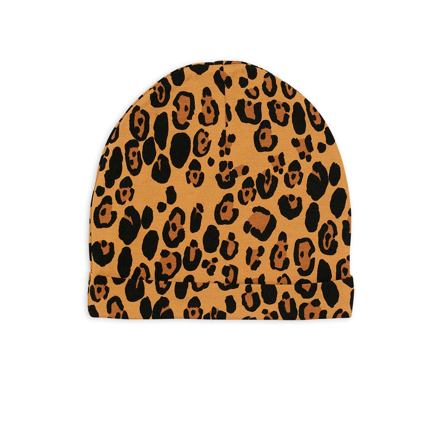 Mini Rodini Beige Basic Leopard Beanie