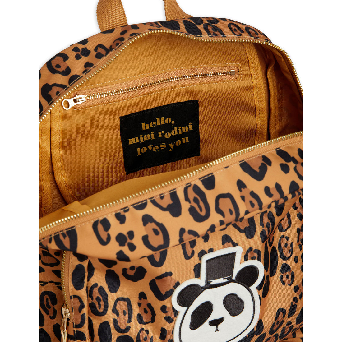 Mini Rodini Beige Panda Backpack