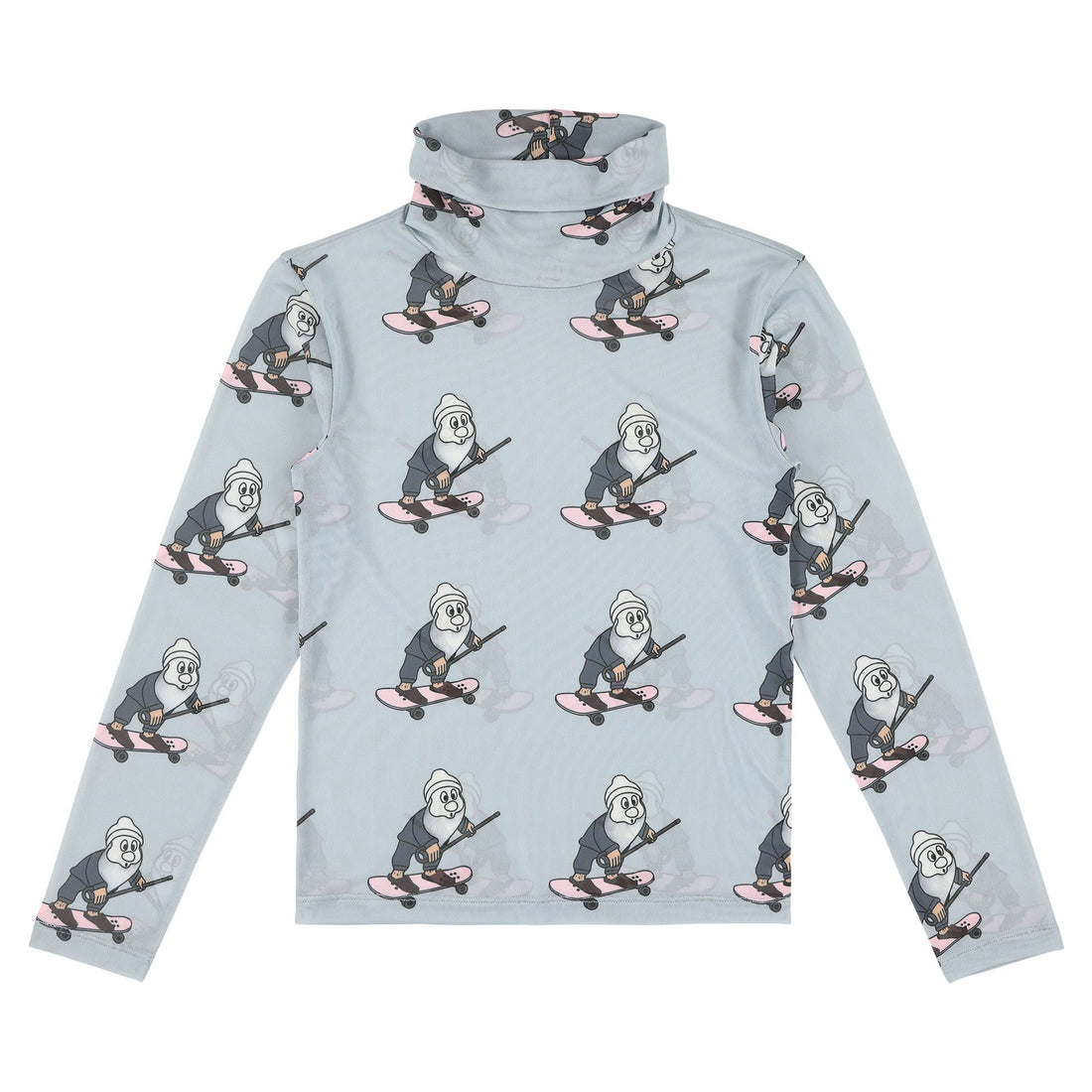 Caroline Bosmans Grey Never Too Old Mesh Turtleneck