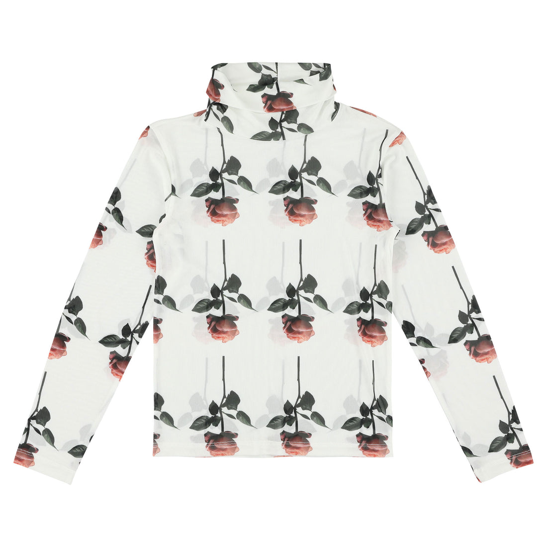 Caroline Bosmans Roses Mesh Turtleneck