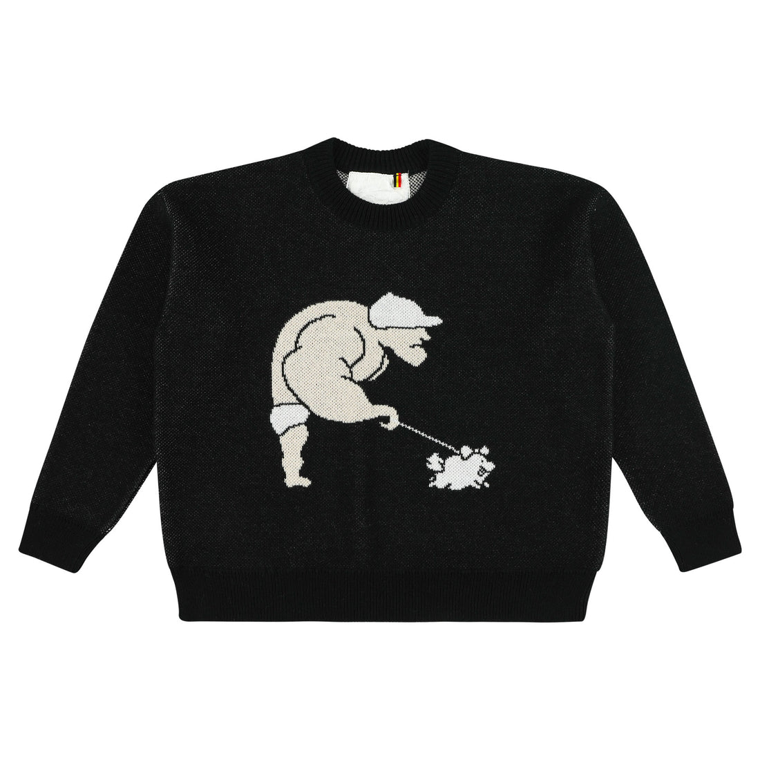 Caroline Bosmans Black Man With Dog Knit Sweater