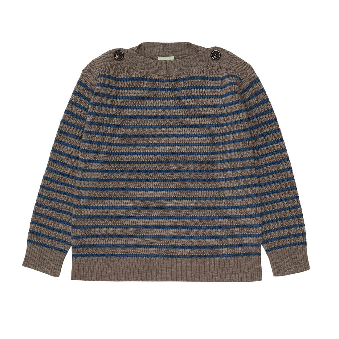 FUB Boatneck Top - Beige Melange/Indigo