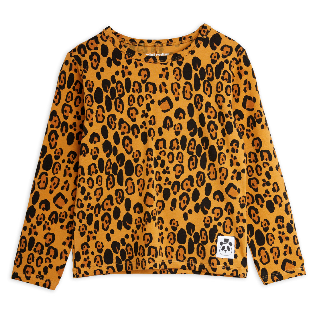 Mini Rodini Beige Basic Leopard Tee Tencel