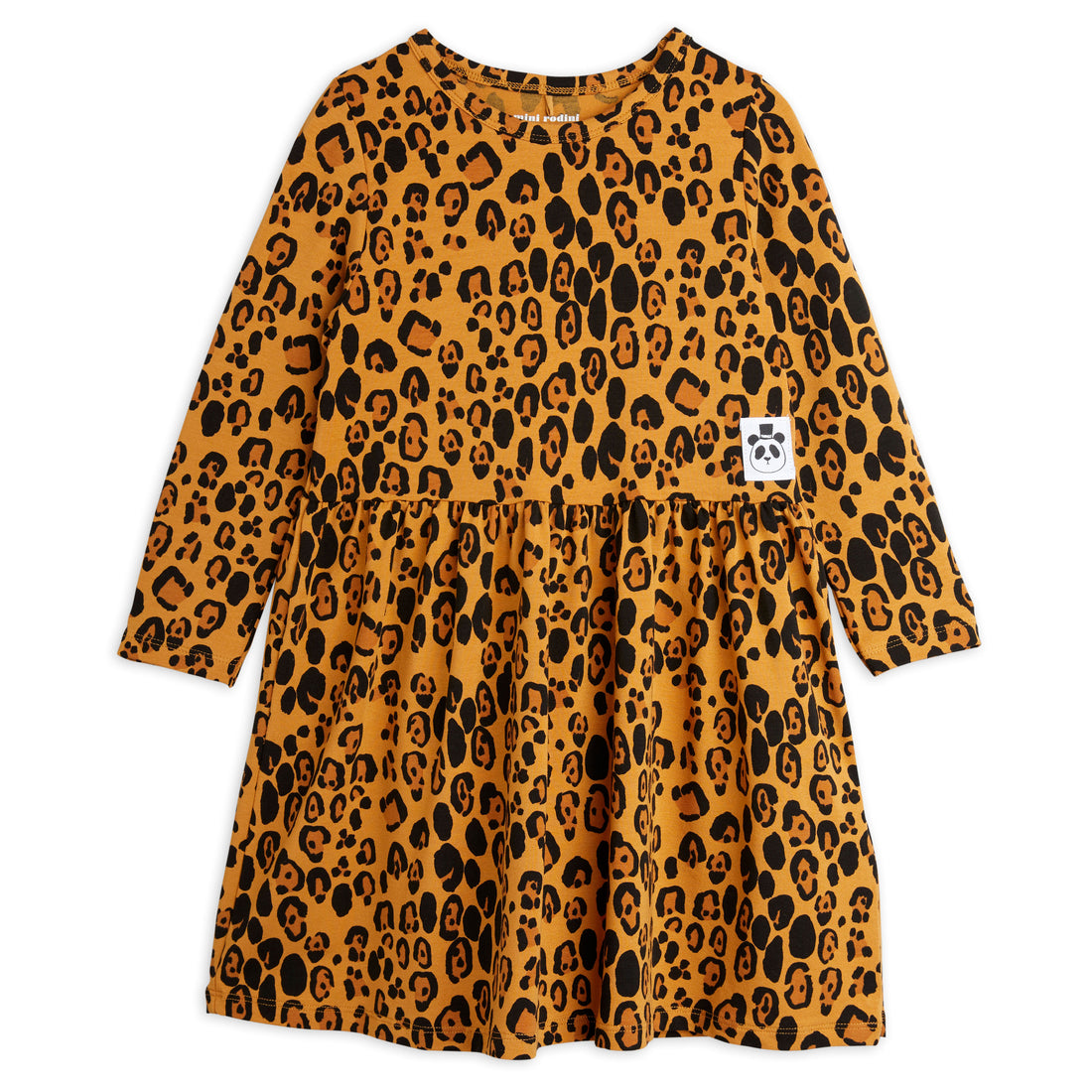 Mini Rodini Beige Basic Leopard Ls Dress Tencel