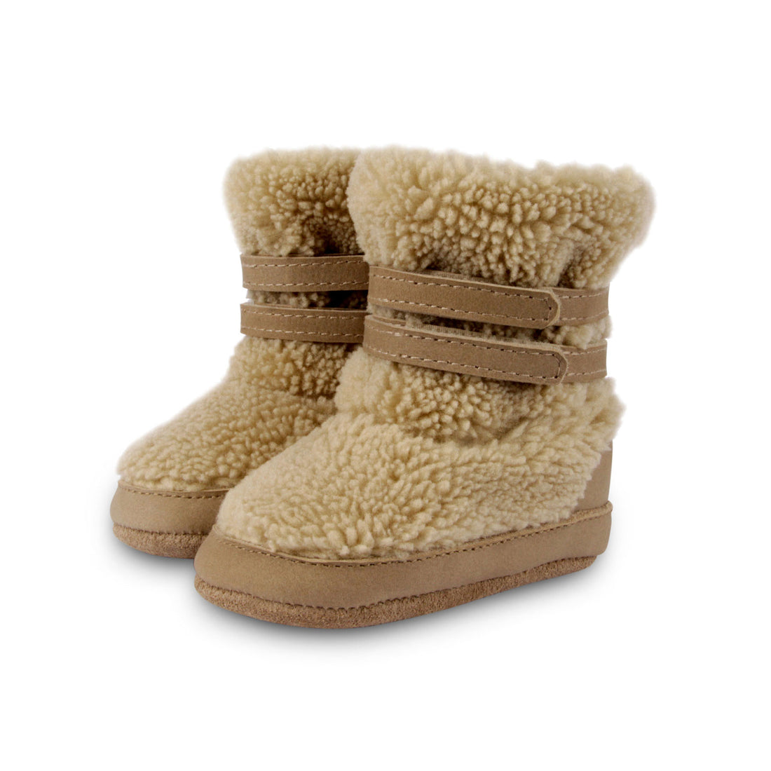 Donsje Beige Curly Faux Fur Larisso Booties