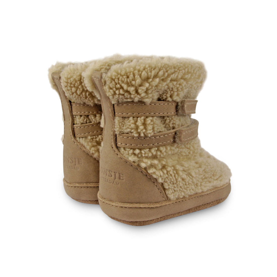 Donsje Beige Curly Faux Fur Larisso Booties