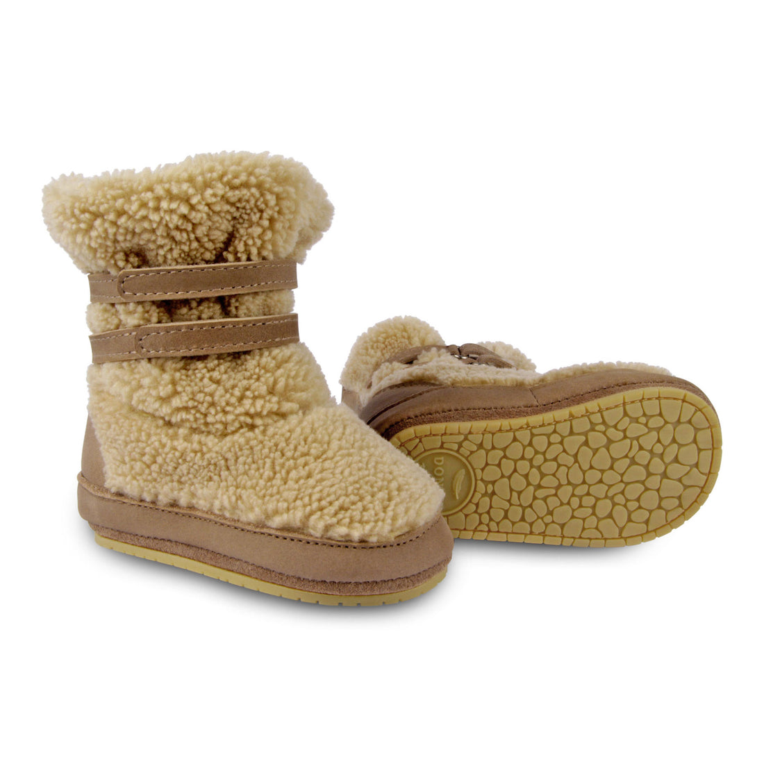 Donsje Beige Curly Faux Fur Larisso Booties