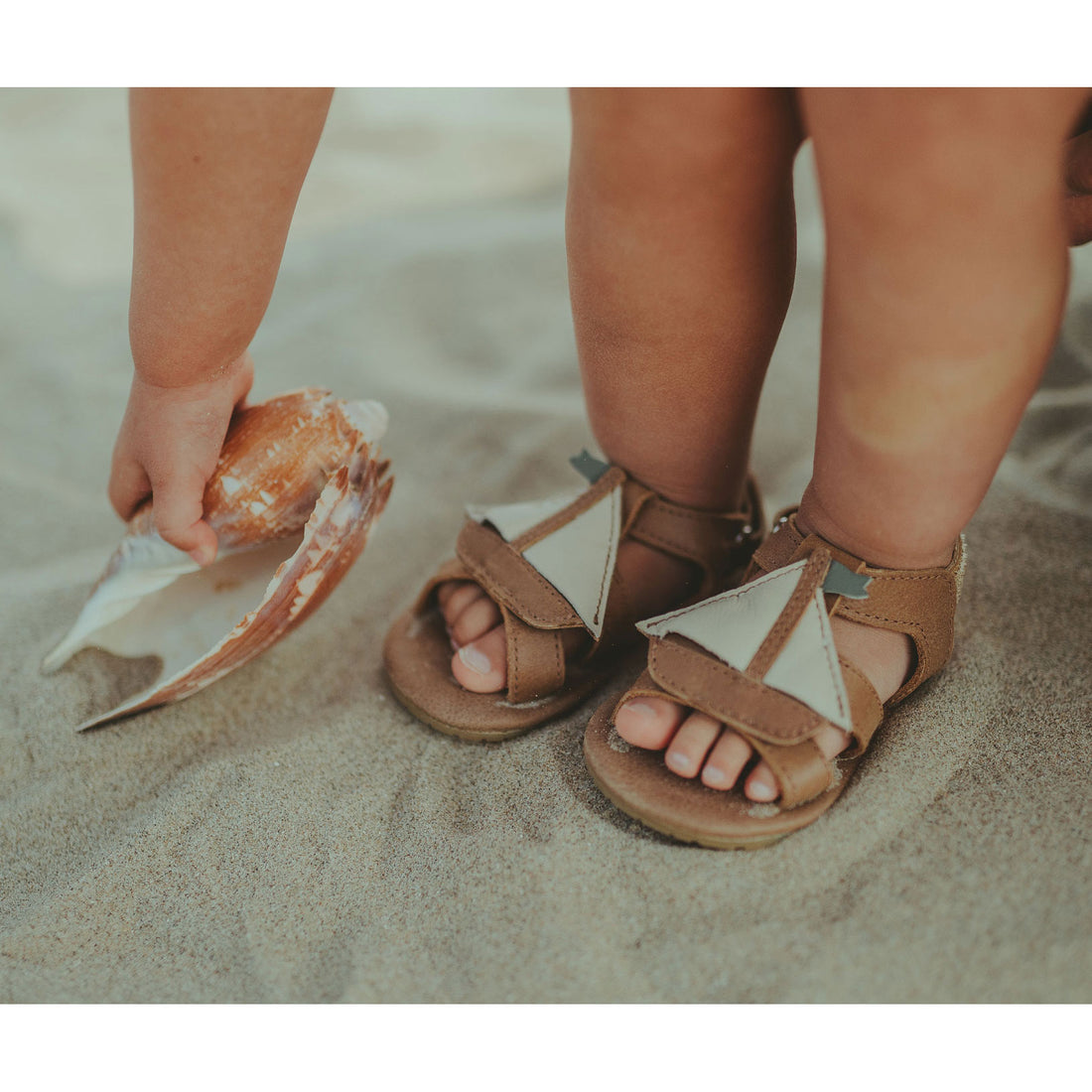 Donsje  Nutmeg Leather Boat Flops Baby Sandal