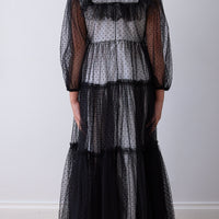 Petite Amalie Black Bib Tulle Gown