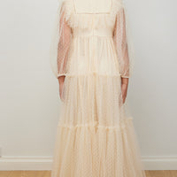 Petite Amalie Cream  Bib Tulle Gown