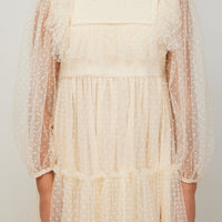 Petite Amalie Cream  Bib Tulle Gown