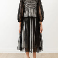 Petite Amalie Black/Cream Dotty Tulle Dress
