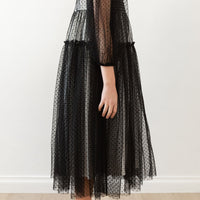 Petite Amalie Black/Cream Dotty Tulle Dress