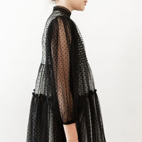 Petite Amalie Black/Cream Dotty Tulle Dress