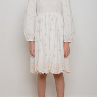 Petite Amalie Pink Rose Linen Long Sleeve Dress