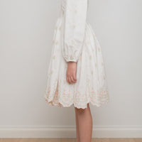 Petite Amalie Pink Rose Linen Long Sleeve Dress