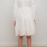 Petite Amalie Pink Rose Linen Long Sleeve Dress