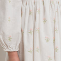 Petite Amalie Pink Rose Linen Long Sleeve Dress