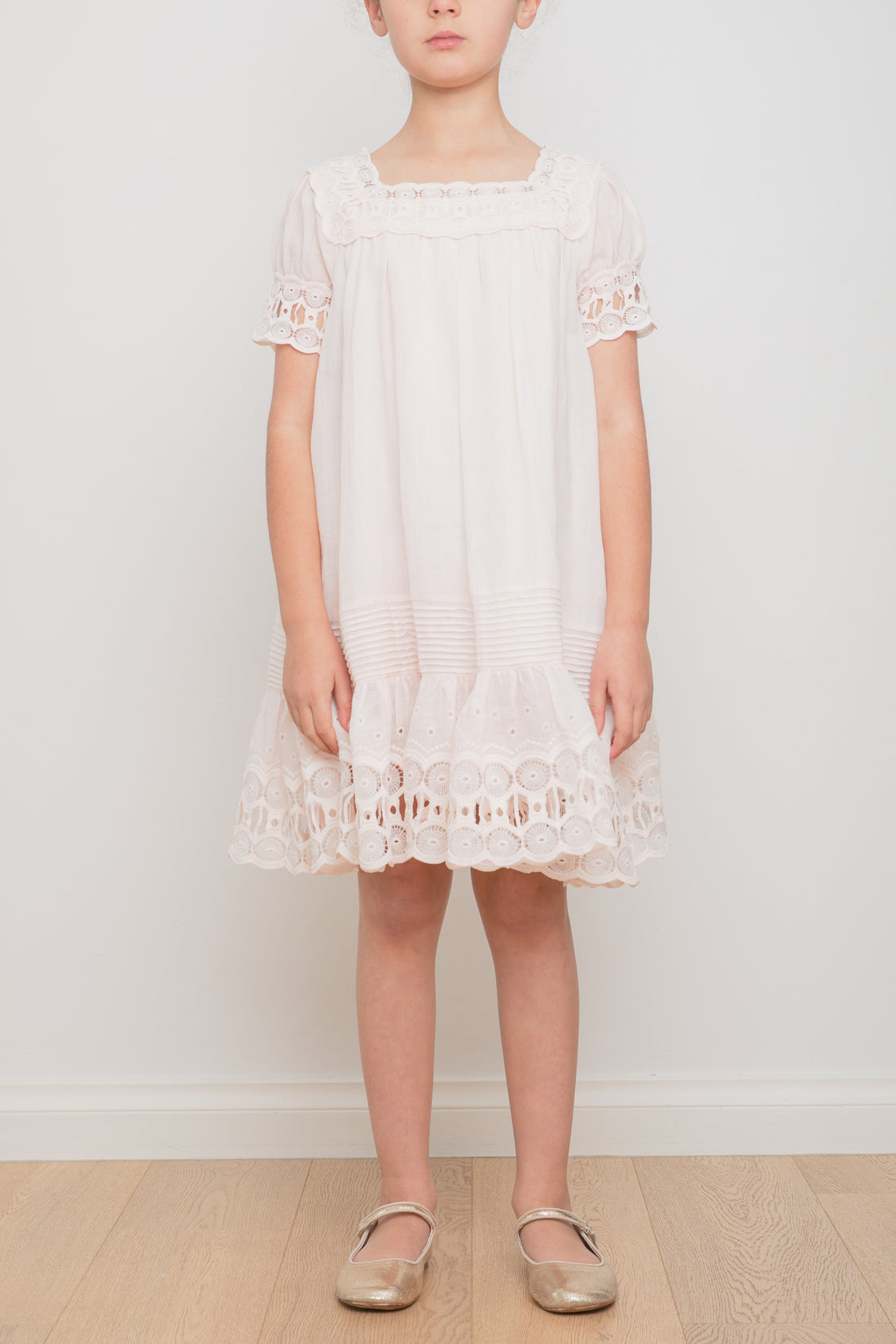 Petite Amalie Mary Embrodiered Border Dress