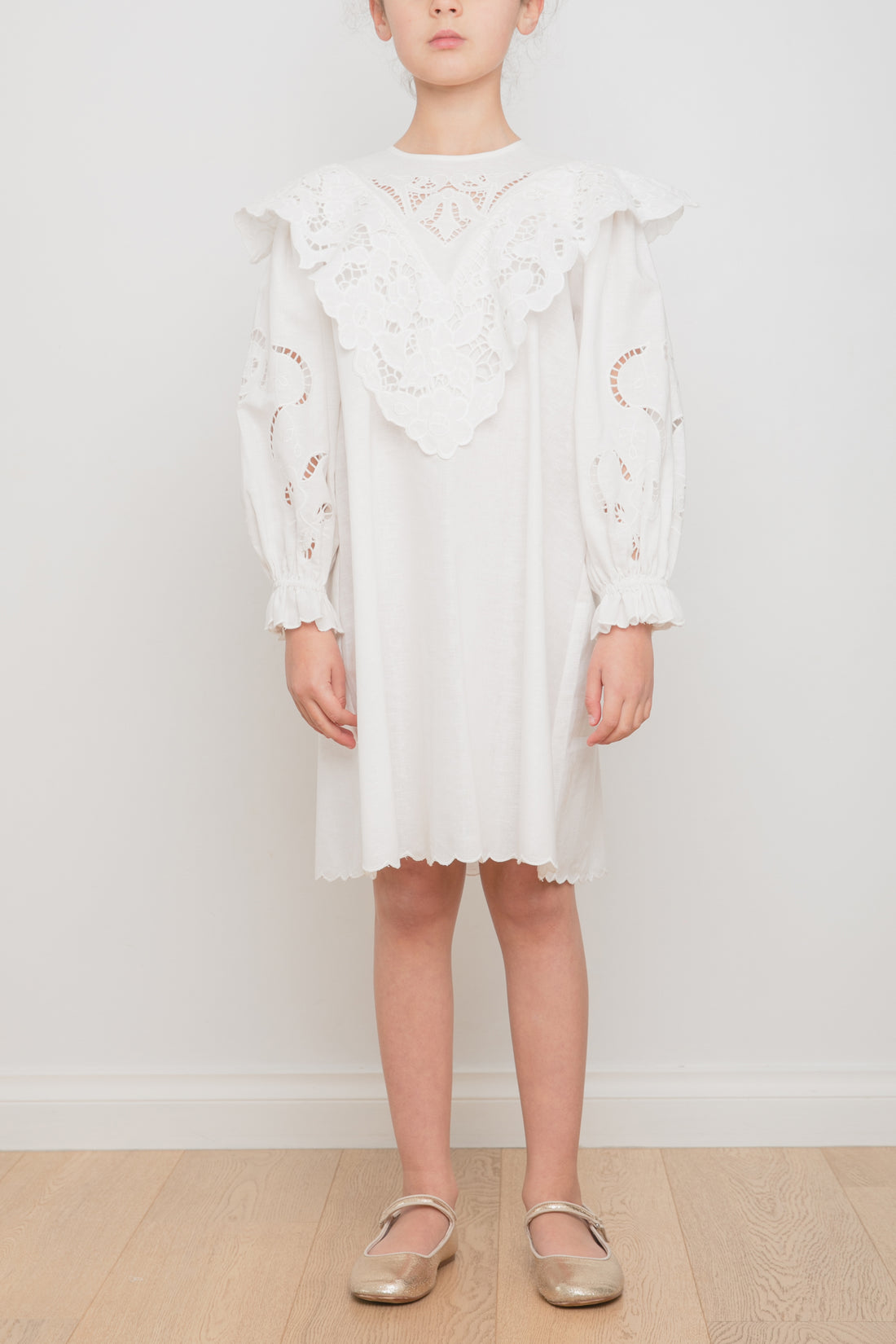 Petite Amalie Linen Lacework Dress