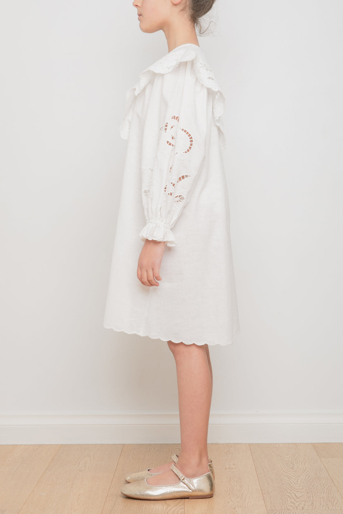Petite Amalie Linen Lacework Dress