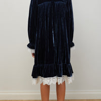 Petite Amalie Blue Velvet Olivia Dress