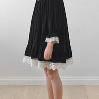 Petite Amalie Black Velvet Olivia Dress